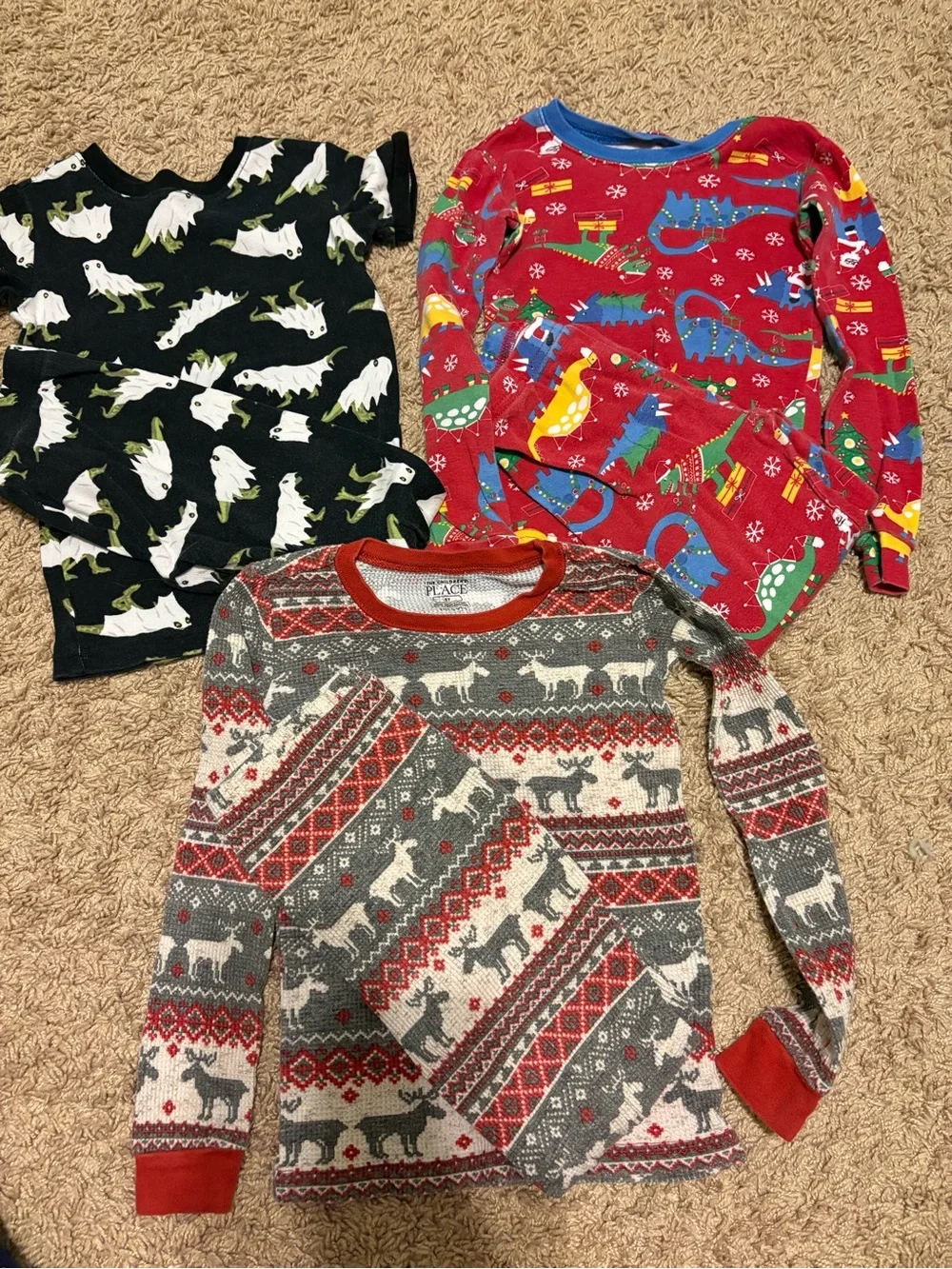 The Children's Place Gray & Red Reindeer Fair Isle Knit Top
